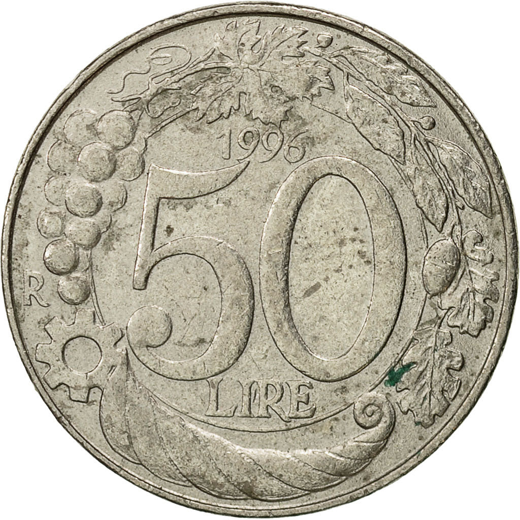 Coin, Italy, 50 Lire, 1996, Rome, AU(50-53), Copper-nickel, KM:183