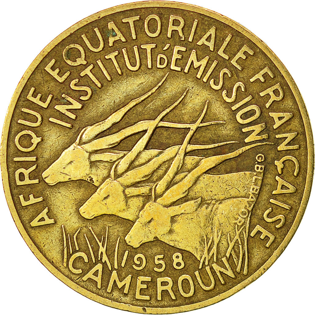 Coin, Cameroon, 10 Francs, 1958, Paris, EF(40-45), Aluminum-Bronze, KM:11