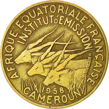 Coin, Cameroon, 10 Francs, 1958, Paris, EF(40-45), Aluminum-Bronze, KM:11