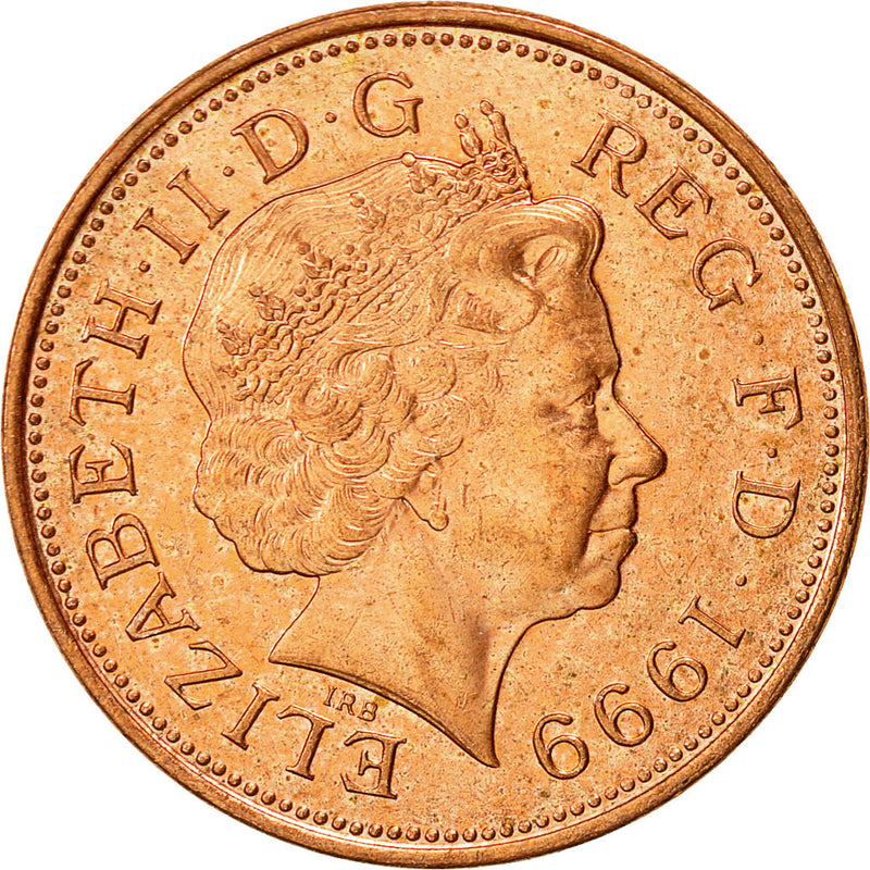 Moneda Gran Bretaña Elizabeth II 2 Pence 1999 British Royal Mint 