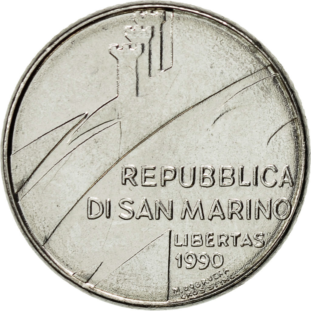 Münze, San Marino, 100 Lire, 1990, Rome, VZ, Steel, KM:254