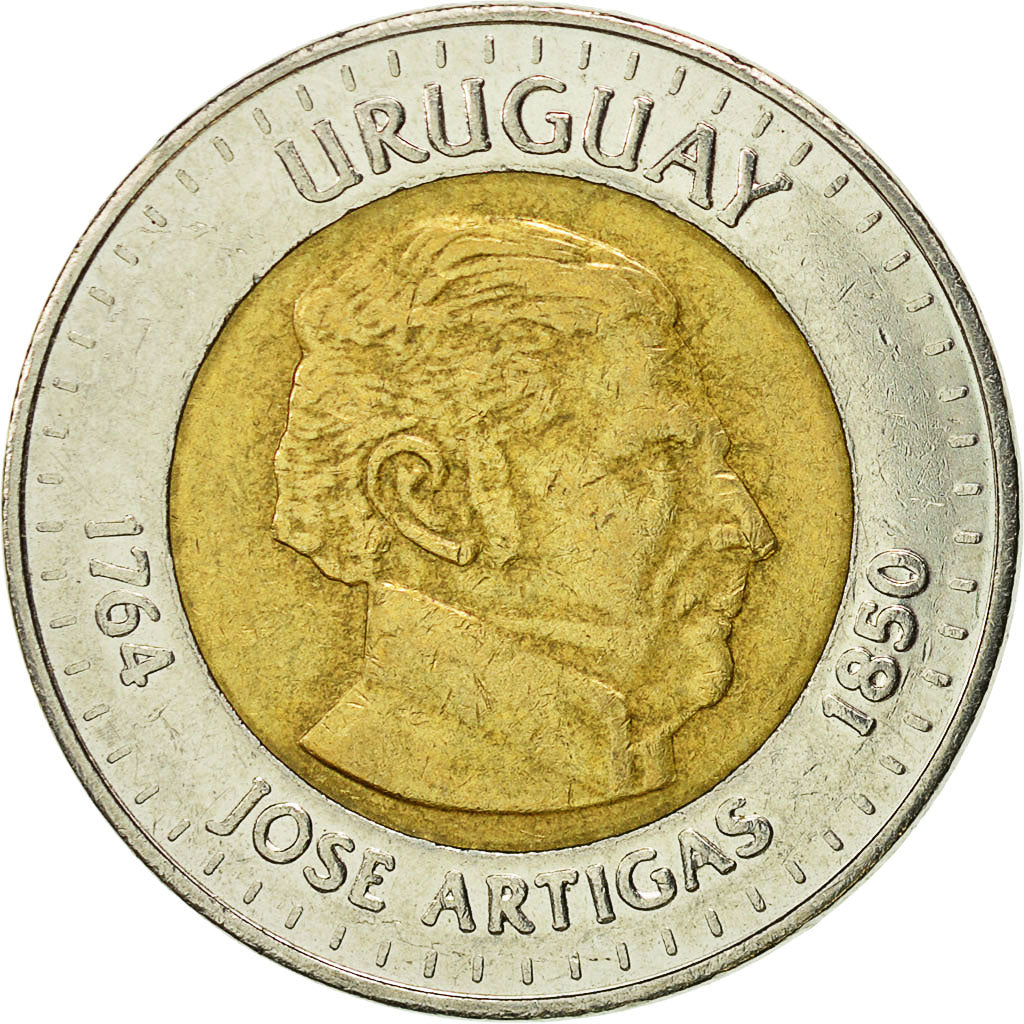 Coin, Uruguay, 10 Pesos Uruguayos, 2000, EF(40-45), Bi-Metallic, KM:121