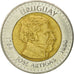 Coin, Uruguay, 10 Pesos Uruguayos, 2000, EF(40-45), Bi-Metallic, KM:121