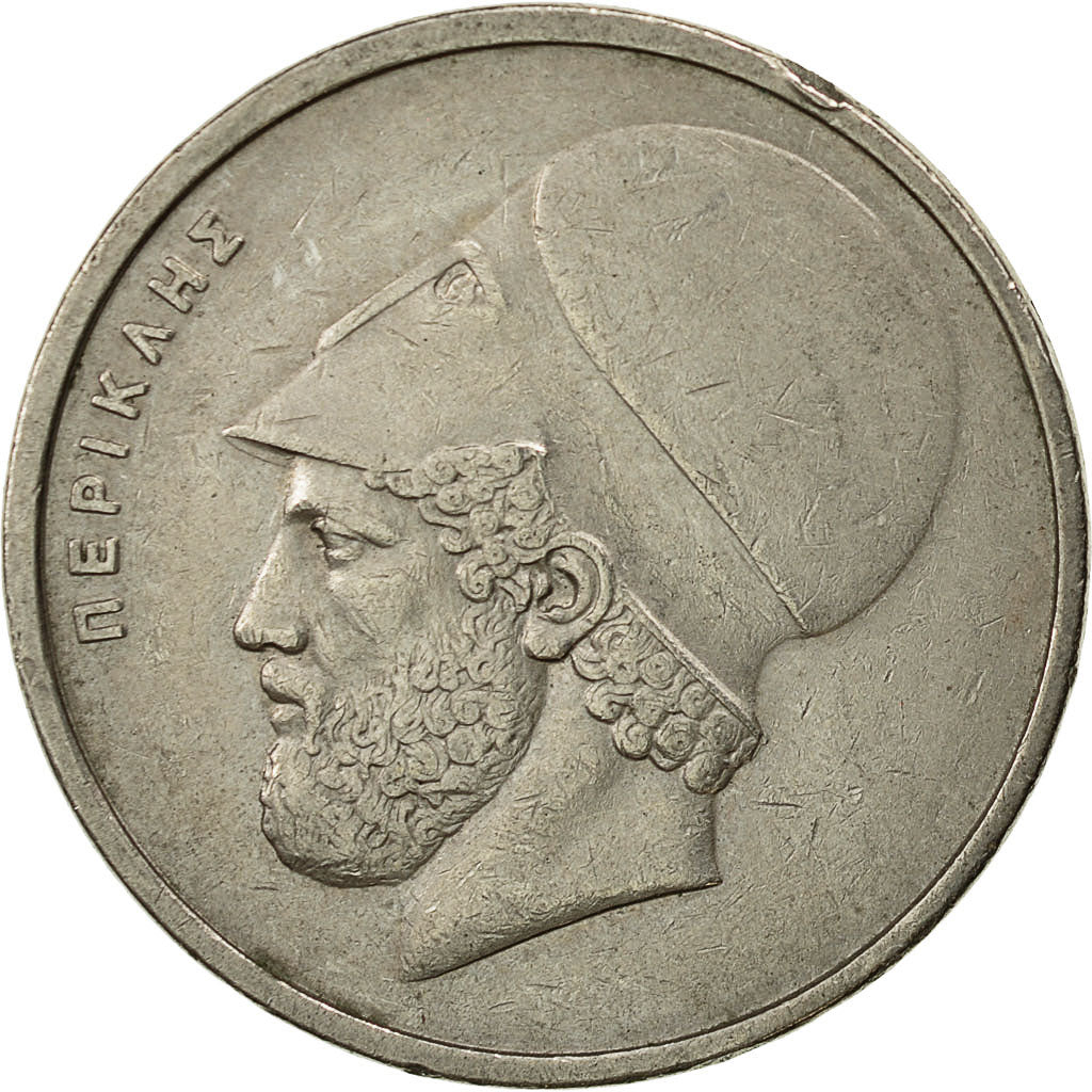 Moneda, Grecia, 20 Drachmai, 1980, MBC, Cobre - níquel, KM:120