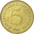 Moneda, Yugoslavia, 5 Dinara, 1982, MBC+, Níquel - latón, KM:88