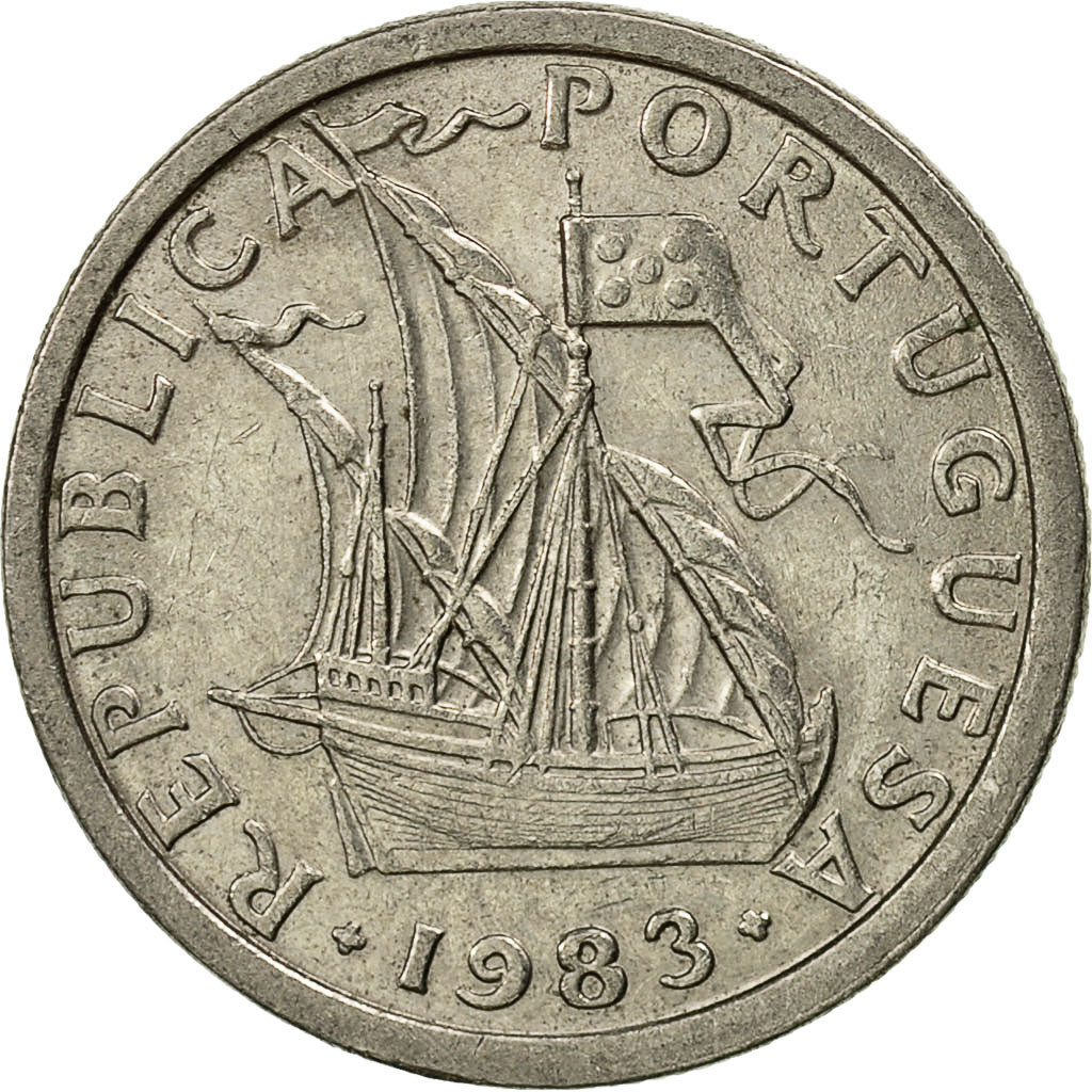 Coin, Portugal, 2-1/2 Escudos, 1983, AU(55-58), Copper-nickel, KM:590