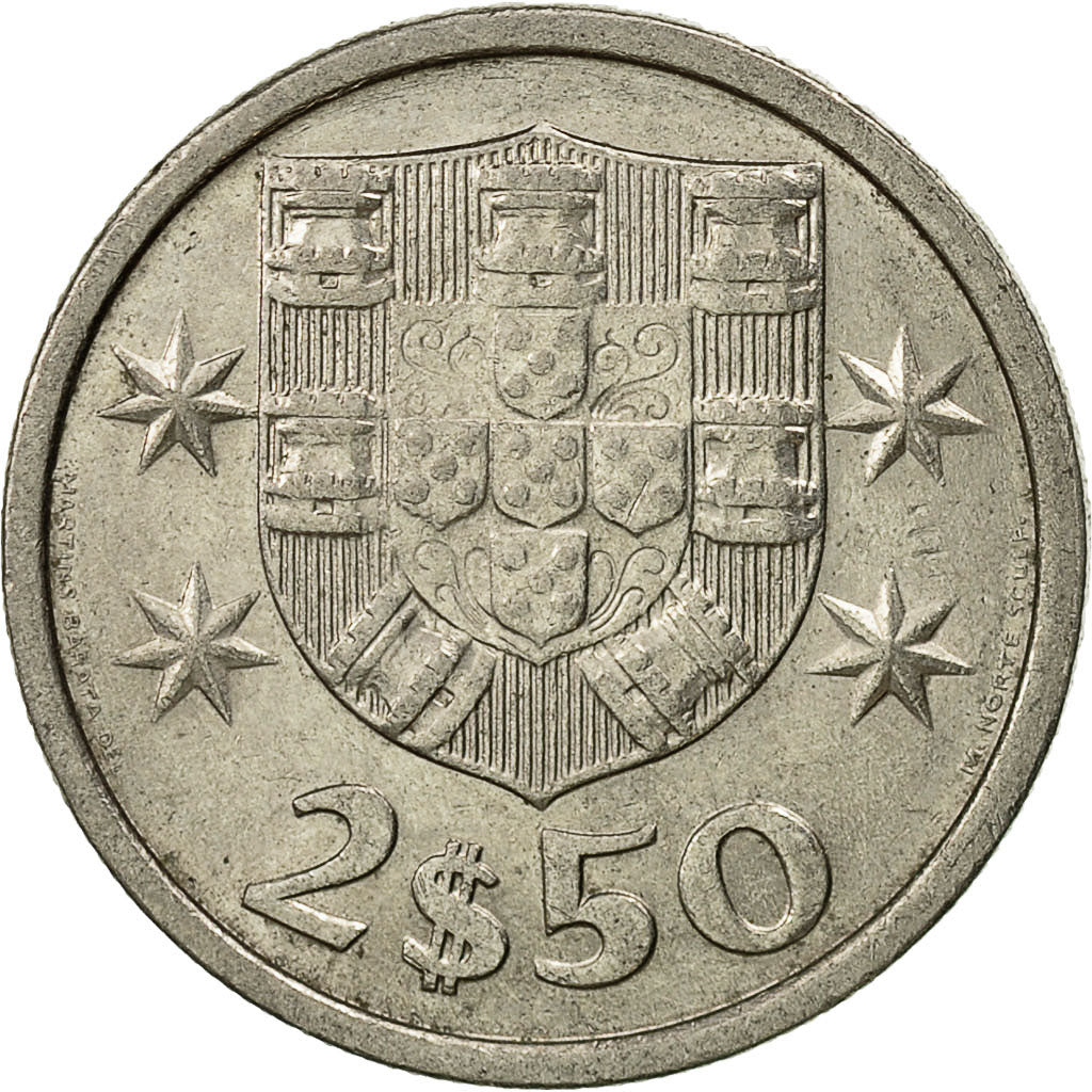 Coin, Portugal, 2-1/2 Escudos, 1983, AU(55-58), Copper-nickel, KM:590