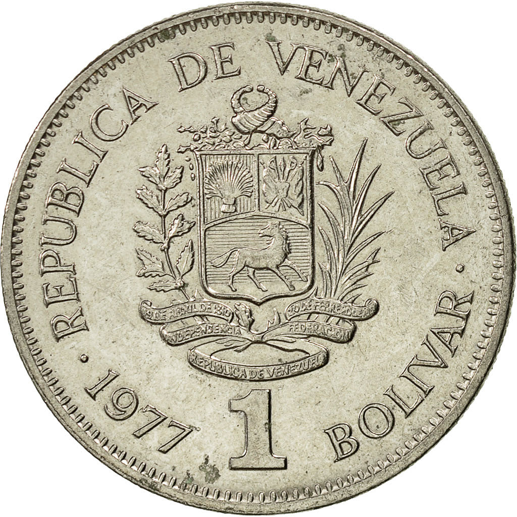Coin, Venezuela, Bolivar, 1977, AU(55-58), Nickel, KM:52