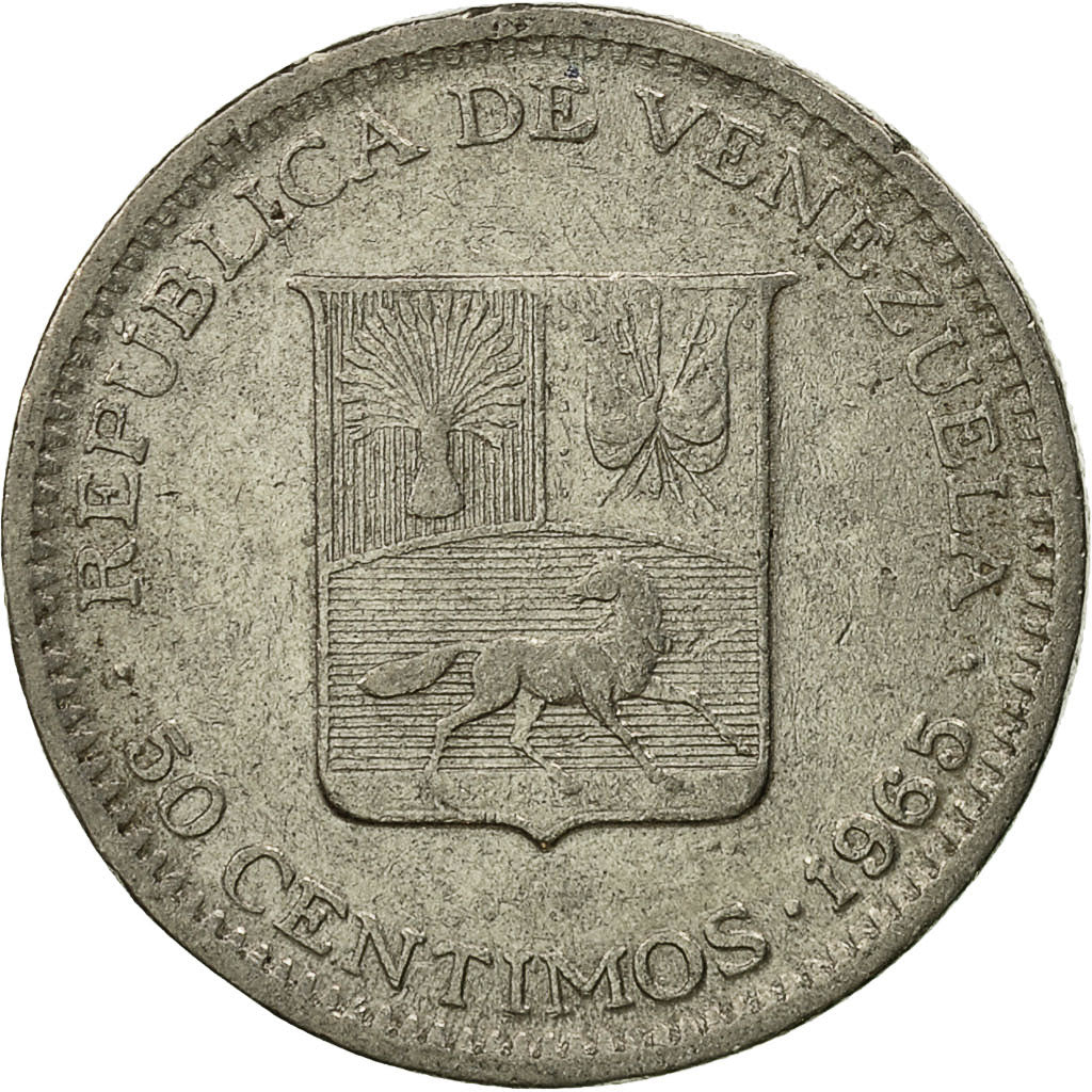 Coin, Venezuela, 50 Centimos, 1965, EF(40-45), Nickel, KM:41