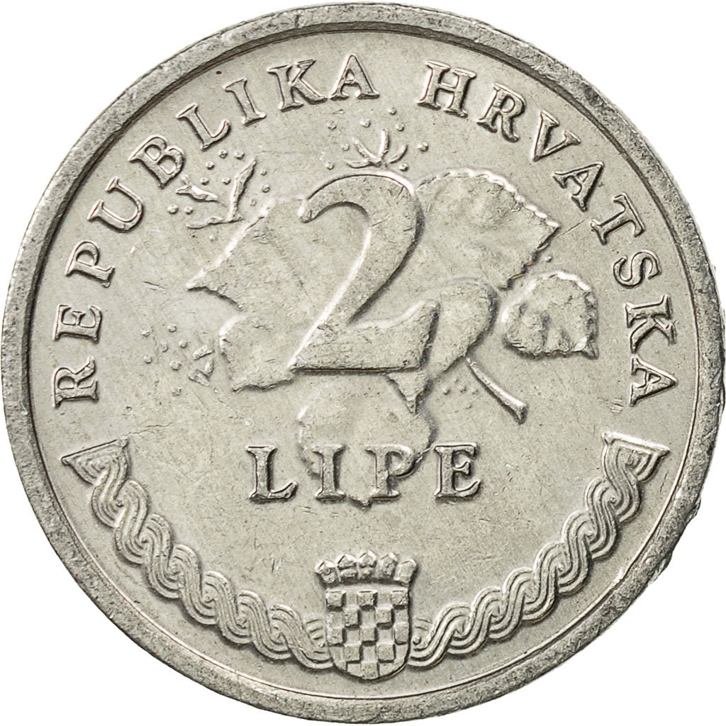 Croatia, 2 Lipe, 1993, AU(55-58), Aluminum, KM:4