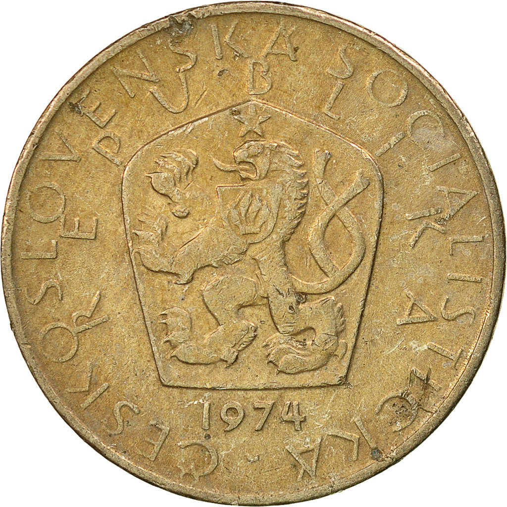 Coin, Czechoslovakia, 5 Korun, 1974, EF(40-45), Copper-nickel, KM:60