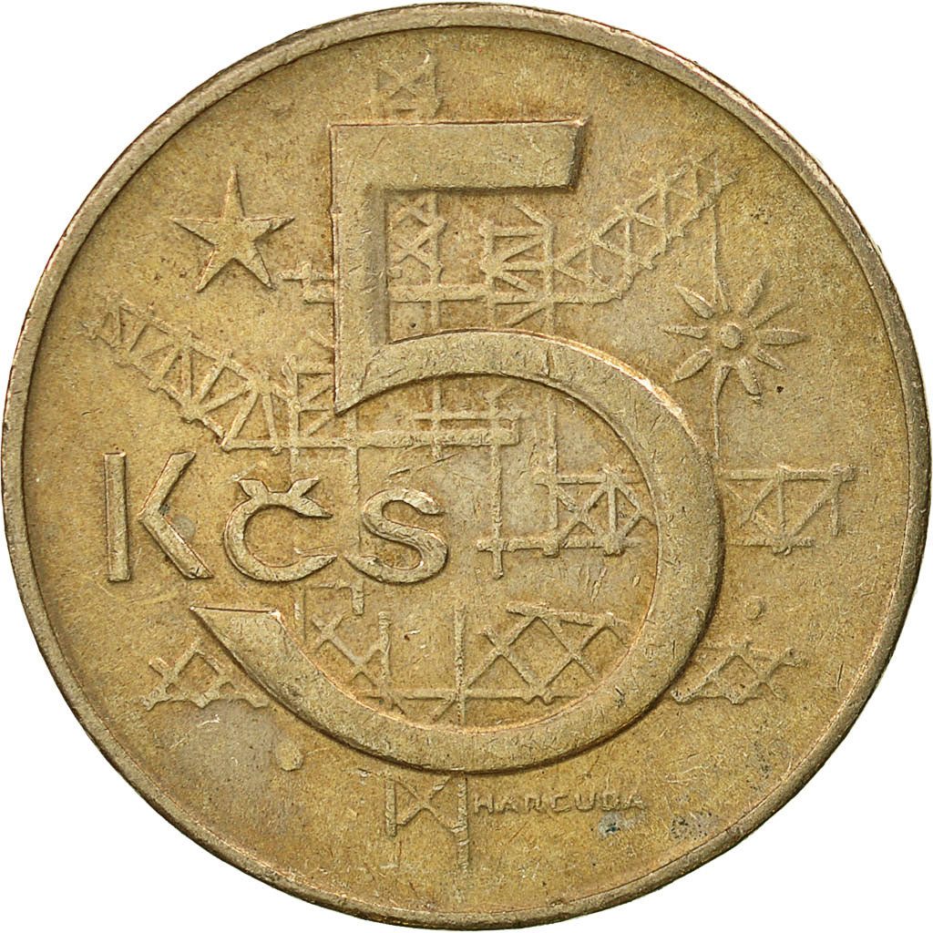 Coin, Czechoslovakia, 5 Korun, 1974, EF(40-45), Copper-nickel, KM:60