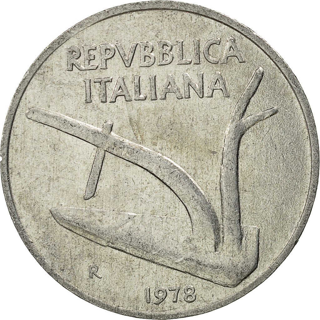 Coin, Italy, 10 Lire, 1978, Rome, EF(40-45), Aluminum, KM:93