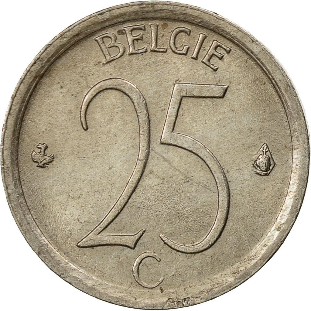 Coin, Belgium, 25 Centimes, 1969, Brussels, EF(40-45), Copper-nickel, KM:154.1