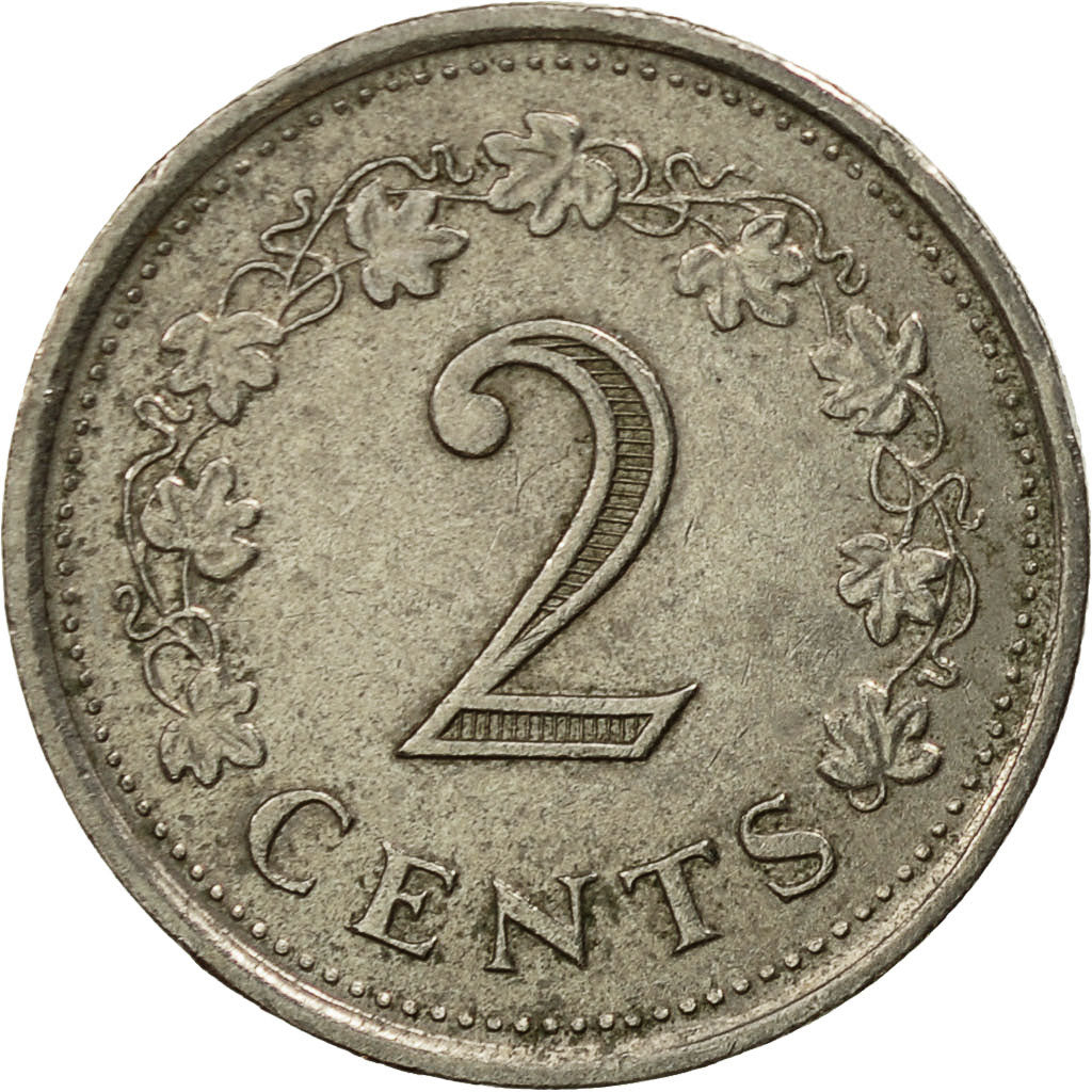 Coin, Malta, 2 Cents, 1976, British Royal Mint, AU(50-53), Copper-nickel, KM:9