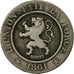 Moneta, Belgio, Leopold I, 10 Centimes, 1861, MB, Rame-nichel, KM:22