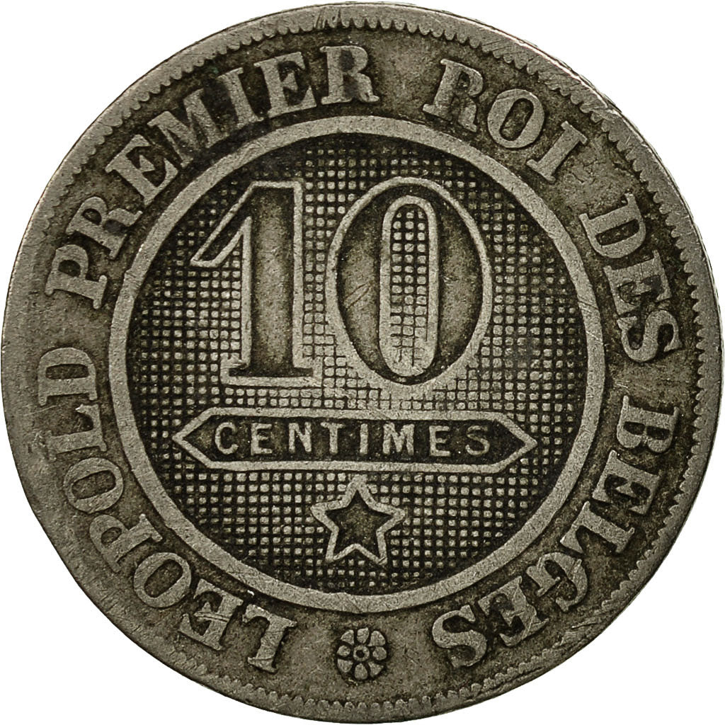 Moneta, Belgio, Leopold I, 10 Centimes, 1861, MB, Rame-nichel, KM:22
