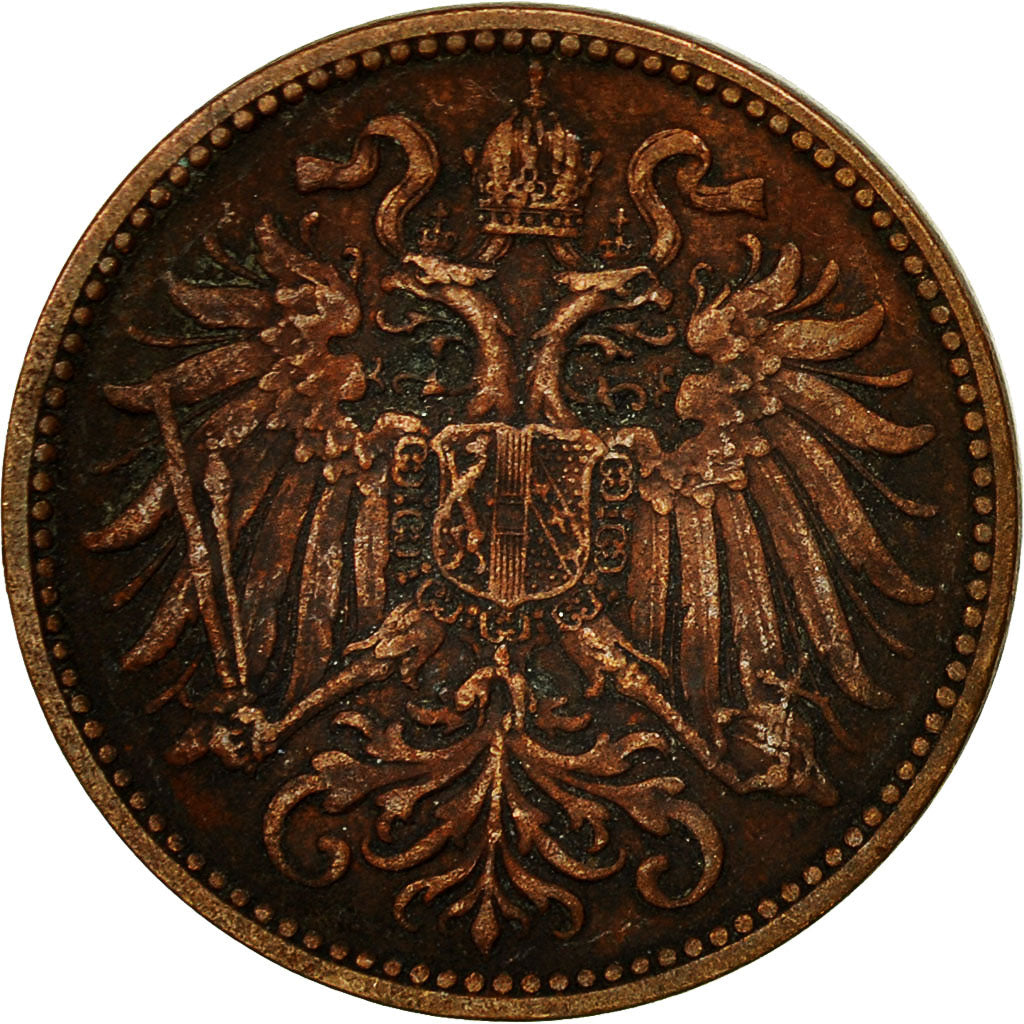 Coin, Austria, Franz Joseph I, 2 Heller, 1910, VF(20-25), Bronze, KM:2801
