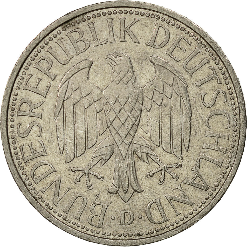 Coin, GERMANY - FEDERAL REPUBLIC, Mark, 1991, Munich, EF(40-45), Copper-nickel