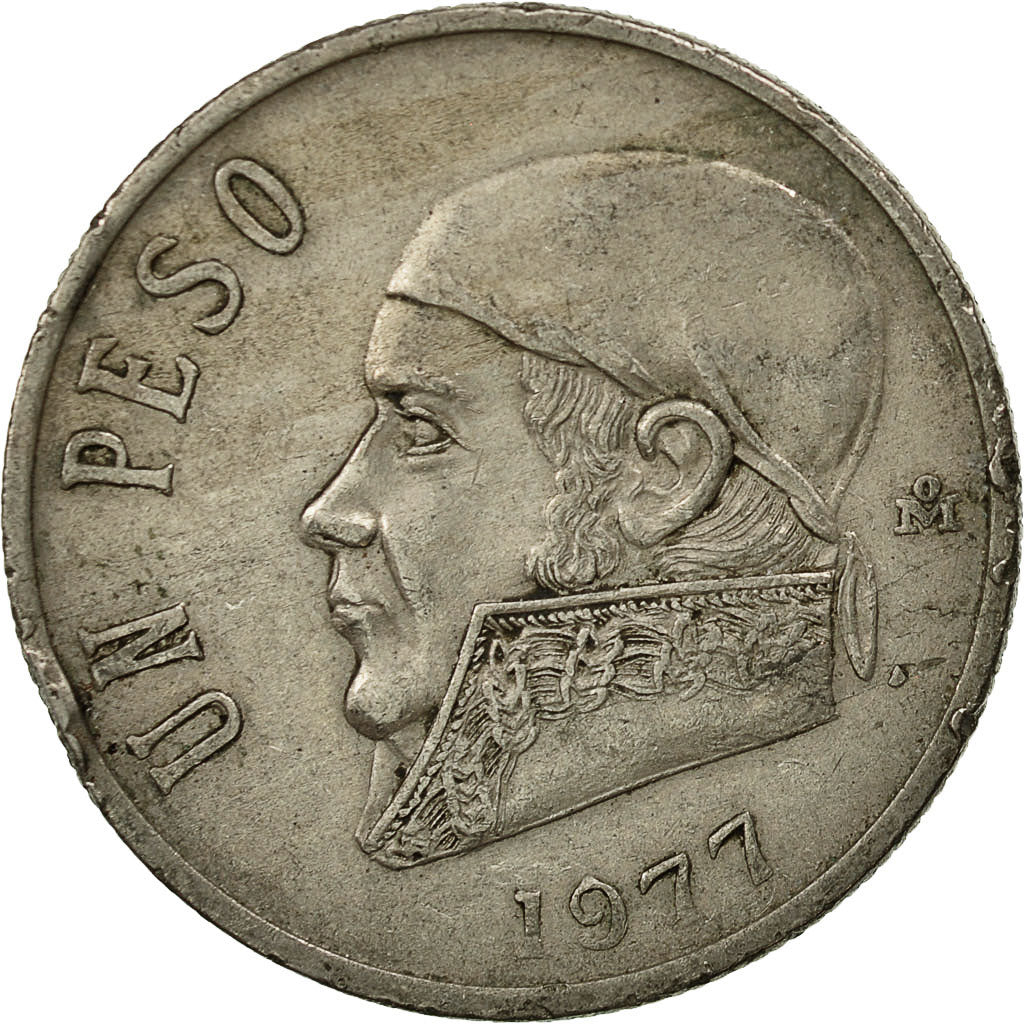 Moneda, México, Peso, 1977, Mexico City, MBC, Cobre - níquel, KM:460
