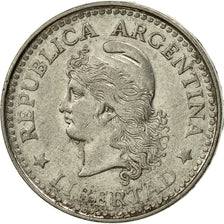 Moneda, Argentina, 10 Centavos, 1958, MBC, Níquel recubierto de acero, KM:54