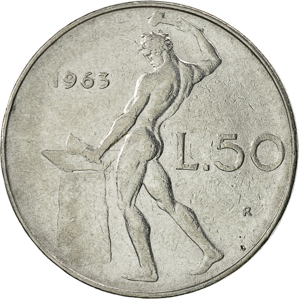 Monnaie, Italie, 50 Lire, 1963, Rome, TTB, Stainless Steel, KM:95.1
