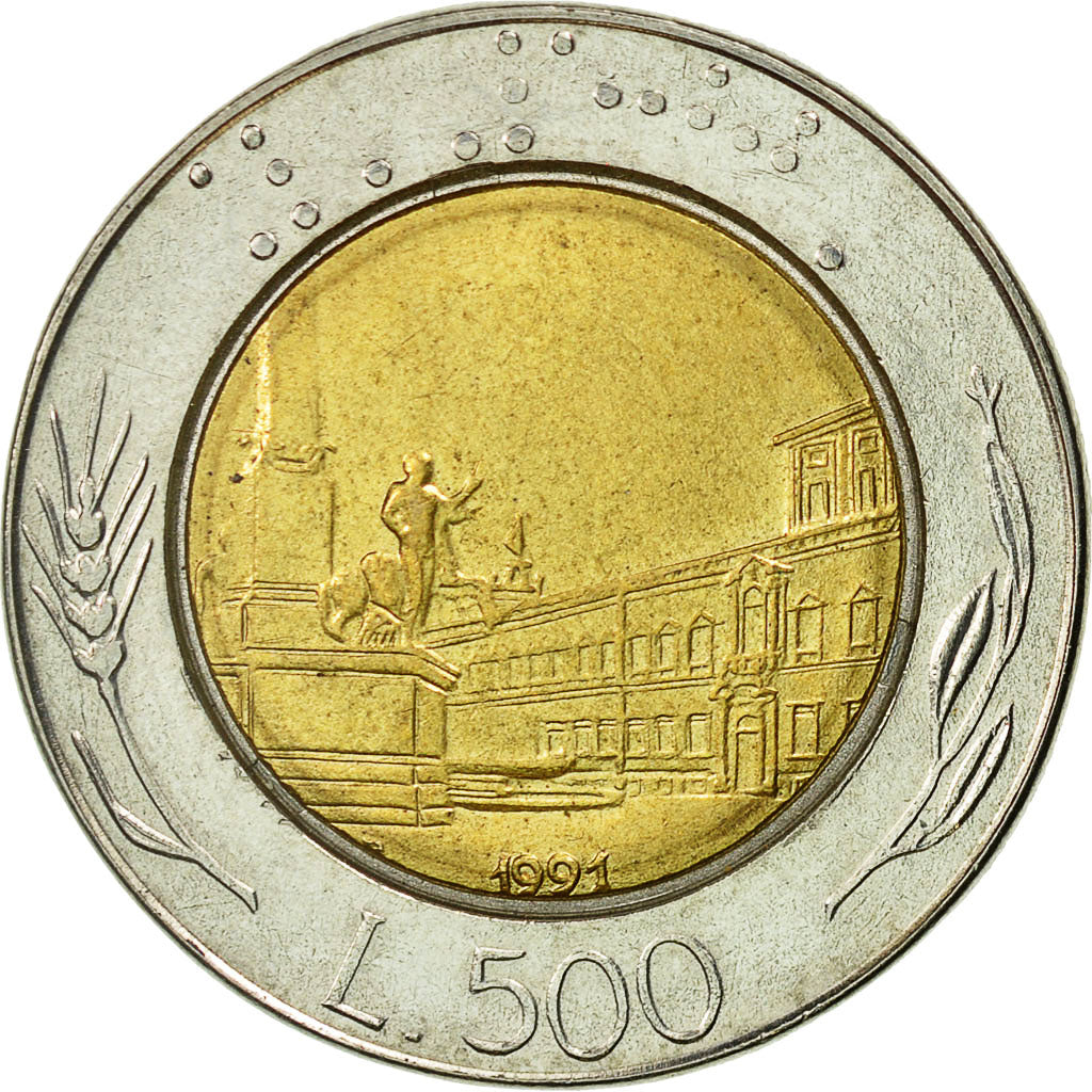 Monnaie, Italie, 500 Lire, 1991, Rome, TTB+, Bi-Metallic, KM:111