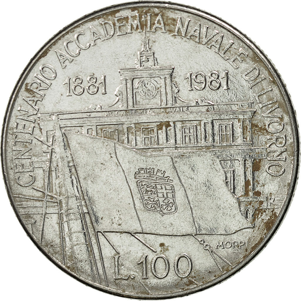 Coin, Italy, 100 Lire, 1981, Rome, AU(50-53), Stainless Steel, KM:108