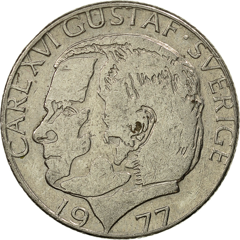 Coin, Sweden, Carl XVI Gustaf, Krona, 1977, EF(40-45), Copper-Nickel Clad