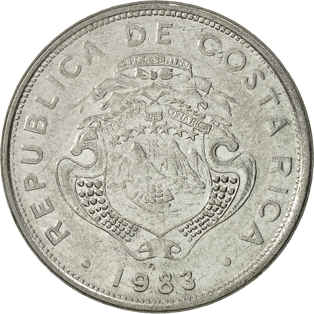 Coin, Costa Rica, Colon, 1983, AU(50-53), Stainless Steel, KM:210.1