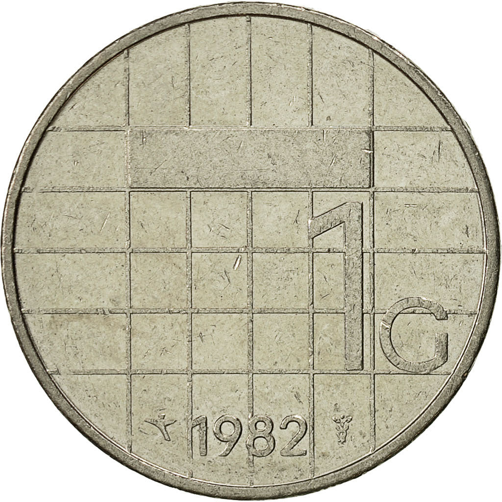 Coin, Netherlands, Beatrix, Gulden, 1982, EF(40-45), Nickel, KM:205