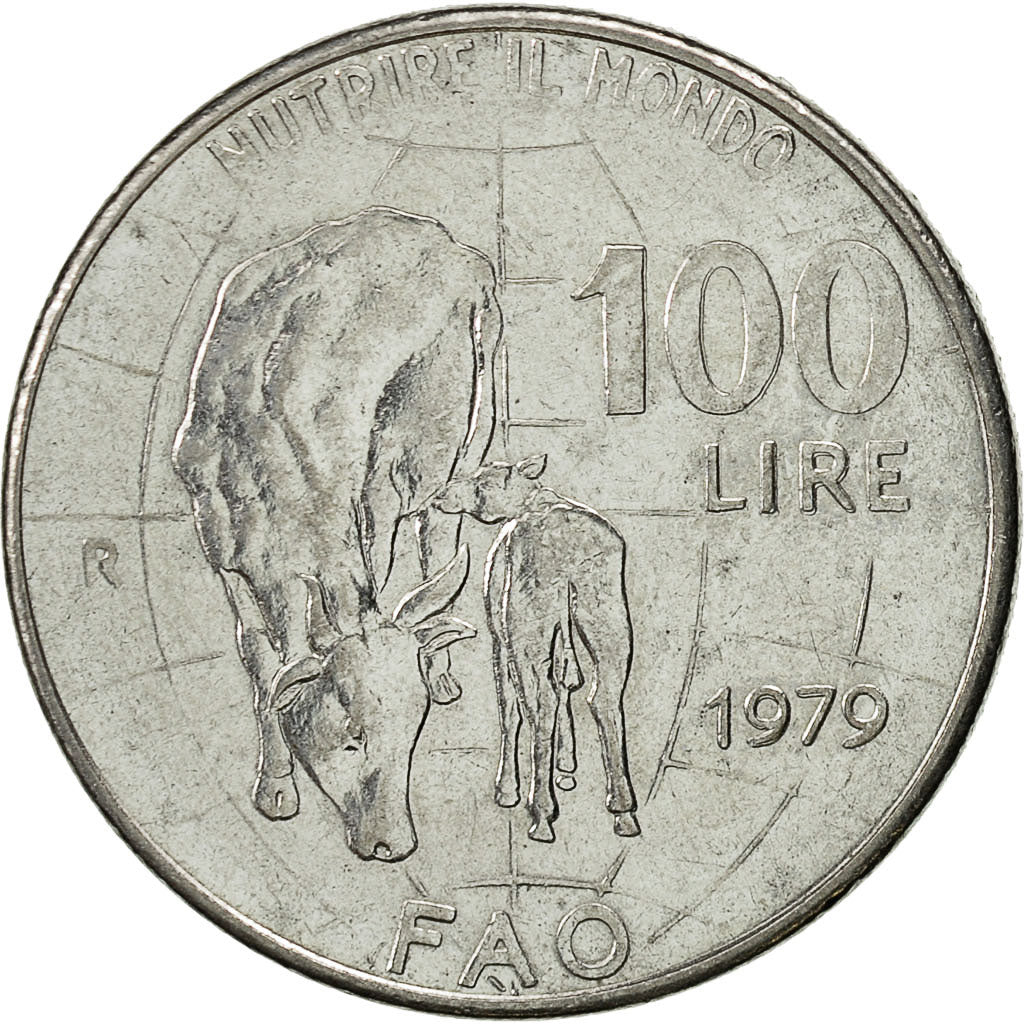 Coin, Italy, 100 Lire, 1979, Rome, AU(55-58), Stainless Steel, KM:106