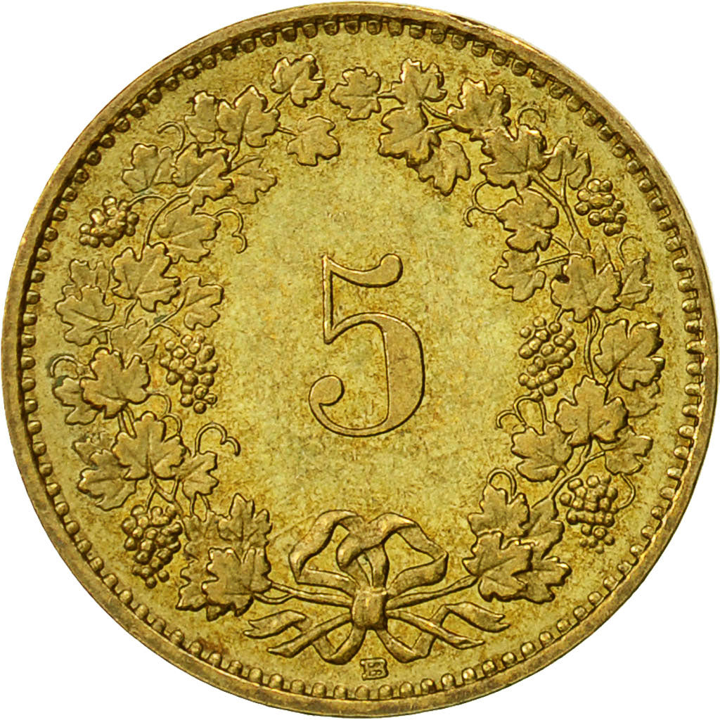 Coin, Switzerland, 5 Rappen, 1986, Bern, AU(55-58), Aluminum-Bronze, KM:26c