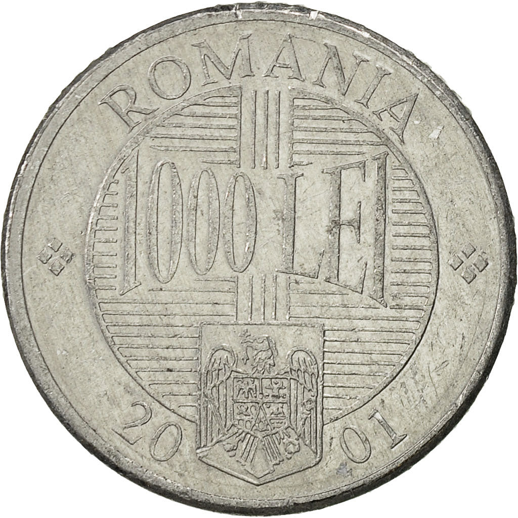 Coin, Romania, 1000 Lei, 2001, EF(40-45), Aluminum, KM:153