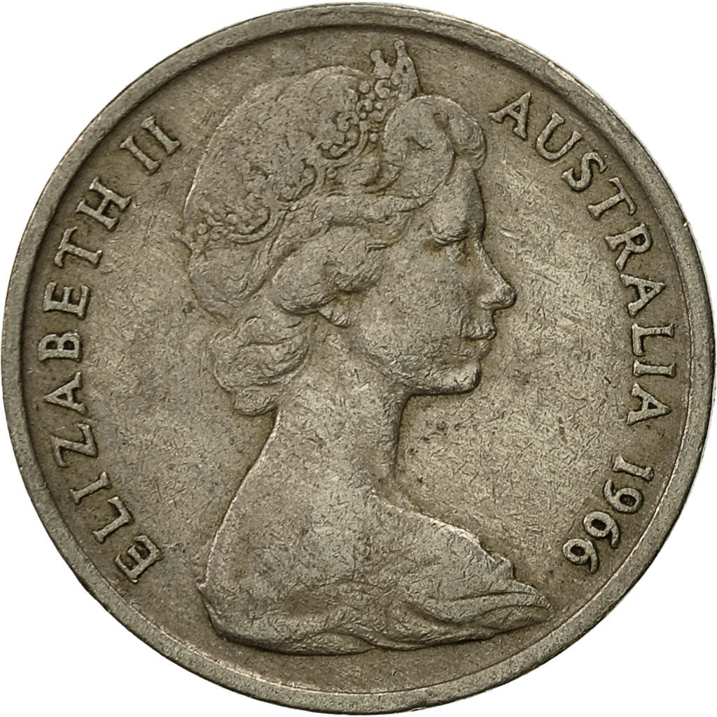 Coin, Australia, Elizabeth II, 10 Cents, 1966, EF(40-45), Copper-nickel, KM:65