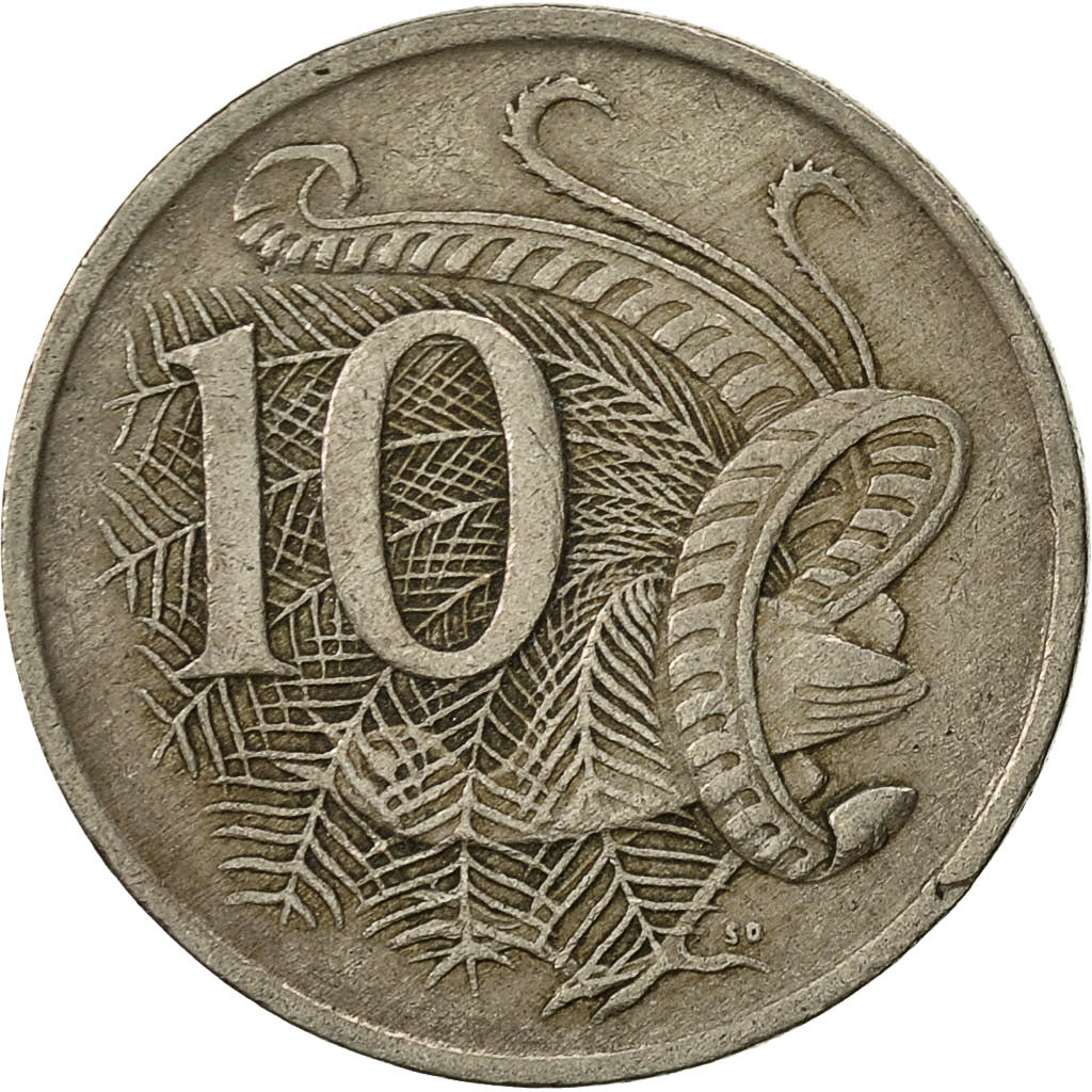 Coin, Australia, Elizabeth II, 10 Cents, 1966, EF(40-45), Copper-nickel, KM:65