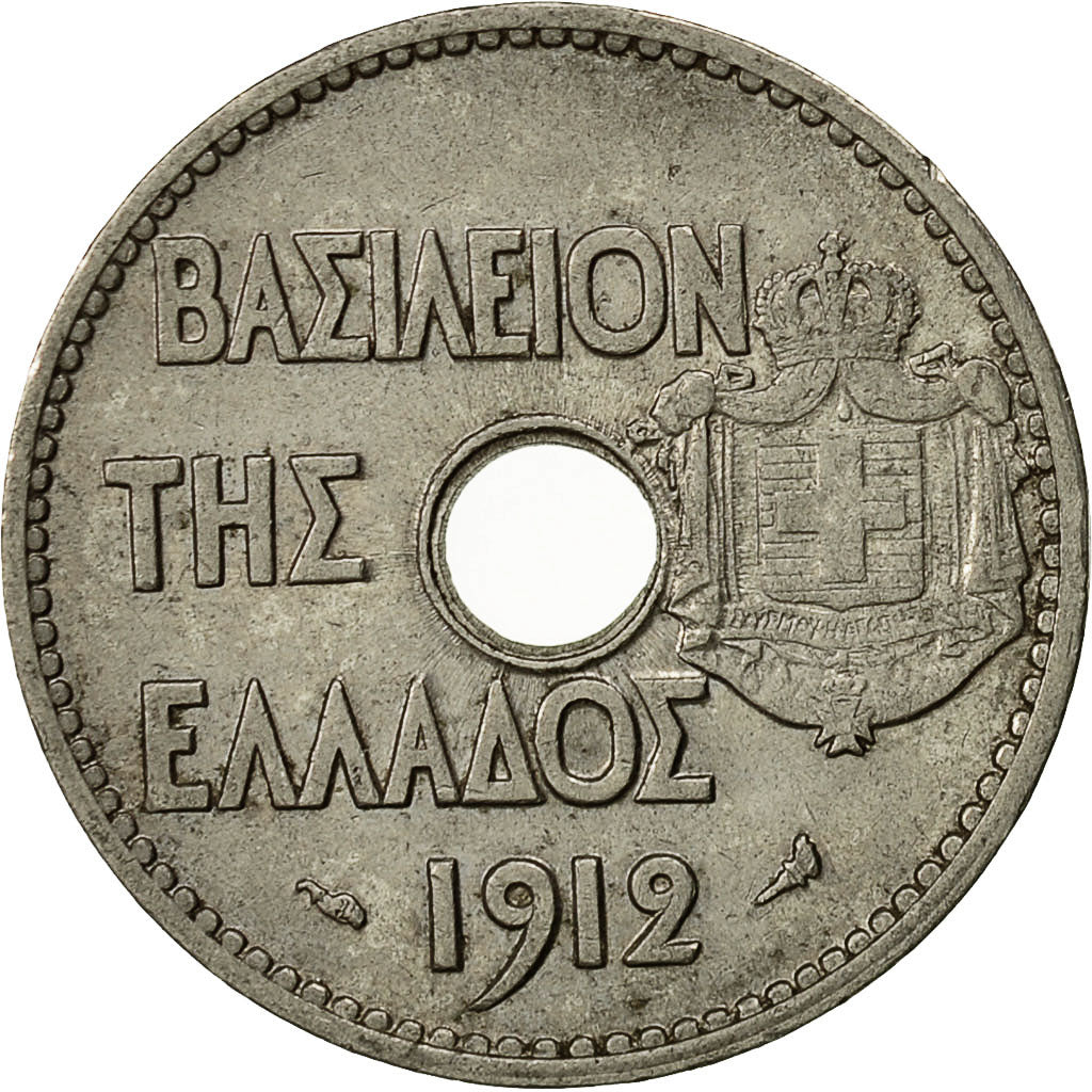 Monnaie, Grèce, George I, 20 Lepta, 1912, TTB+, Nickel, KM:64