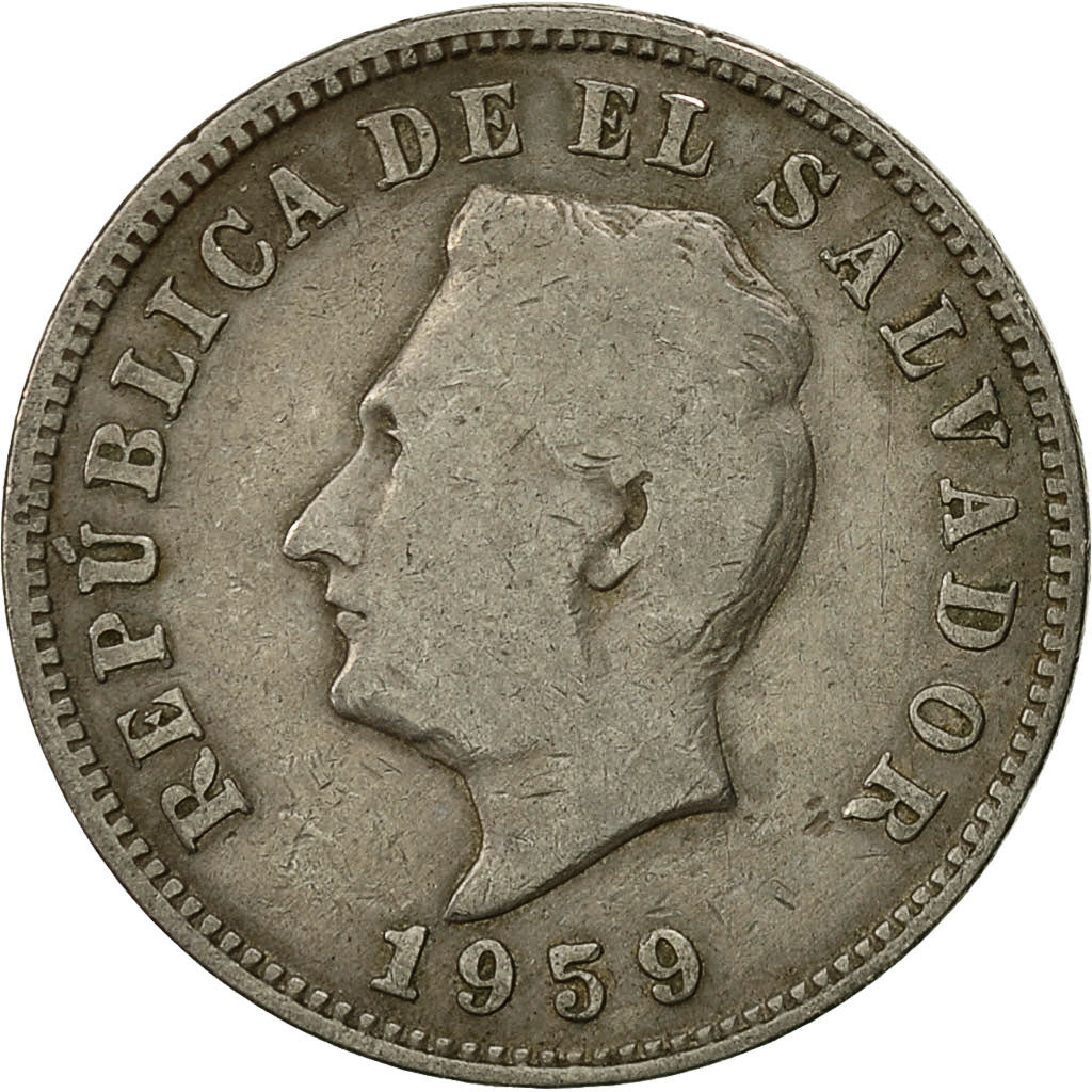 El Salvador, 5 Centavos, 1959, British Royal Mint, MB+, Rame-nichel, KM:134
