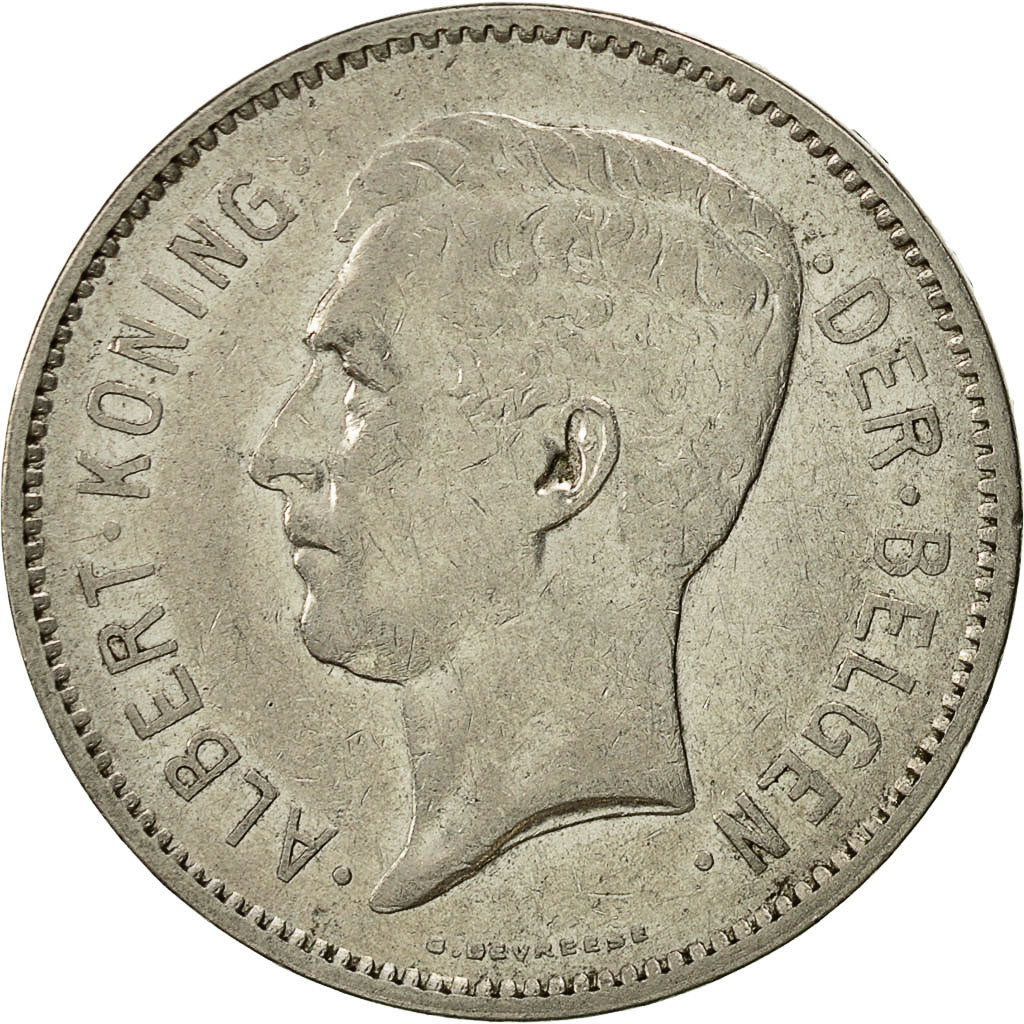 Münze, Belgien, 5 Francs, 5 Frank, 1933, SS, Nickel, KM:98