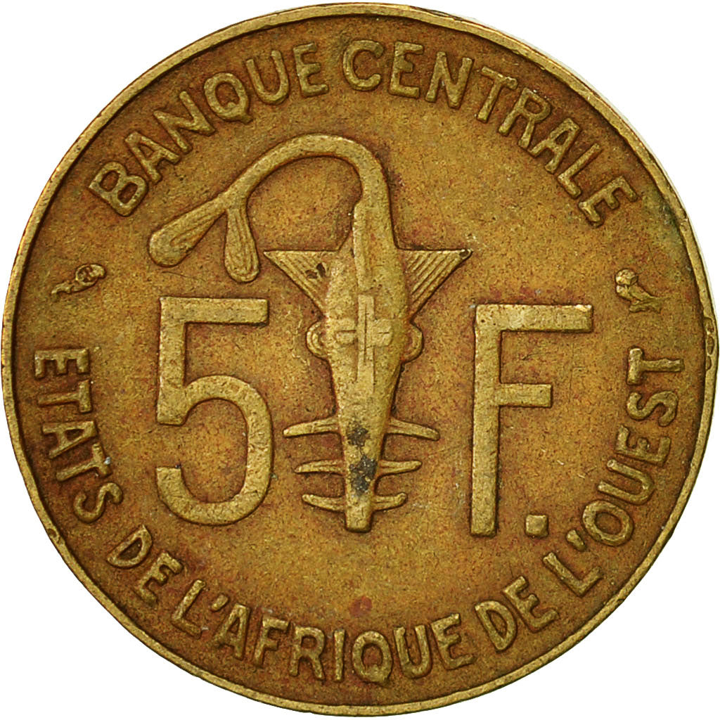 Coin, West African States, 5 Francs, 1974, Paris, EF(40-45)