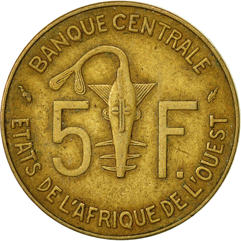 Coin, West African States, 5 Francs, 1975, Paris, EF(40-45)
