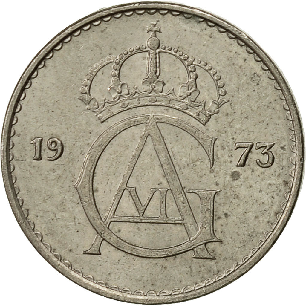 Coin, Sweden, Gustaf VI, 10 Öre, 1973, EF(40-45), Copper-nickel, KM:835