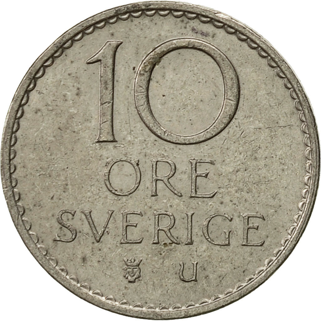 Coin, Sweden, Gustaf VI, 10 Öre, 1973, EF(40-45), Copper-nickel, KM:835