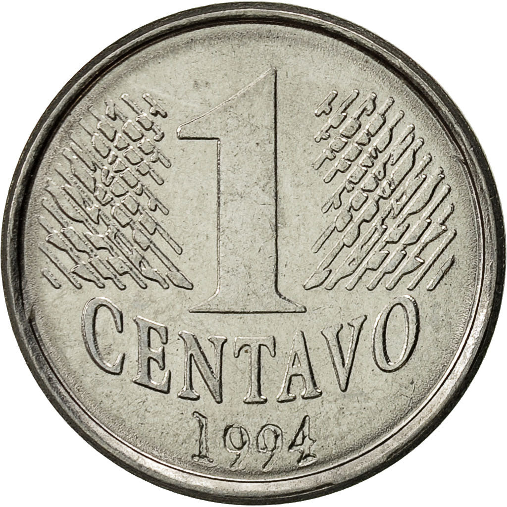 Coin, Brazil, Centavo, 1994, AU(55-58), Stainless Steel, KM:631