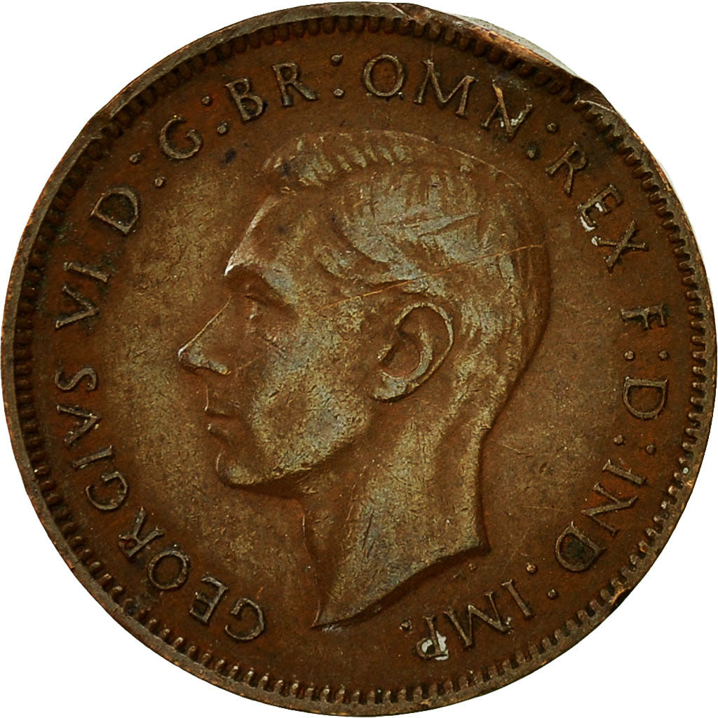 Coin, Great Britain, George VI, Farthing, 1941, EF(40-45), Bronze, KM:843