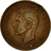 Coin, Great Britain, George VI, Farthing, 1941, EF(40-45), Bronze, KM:843