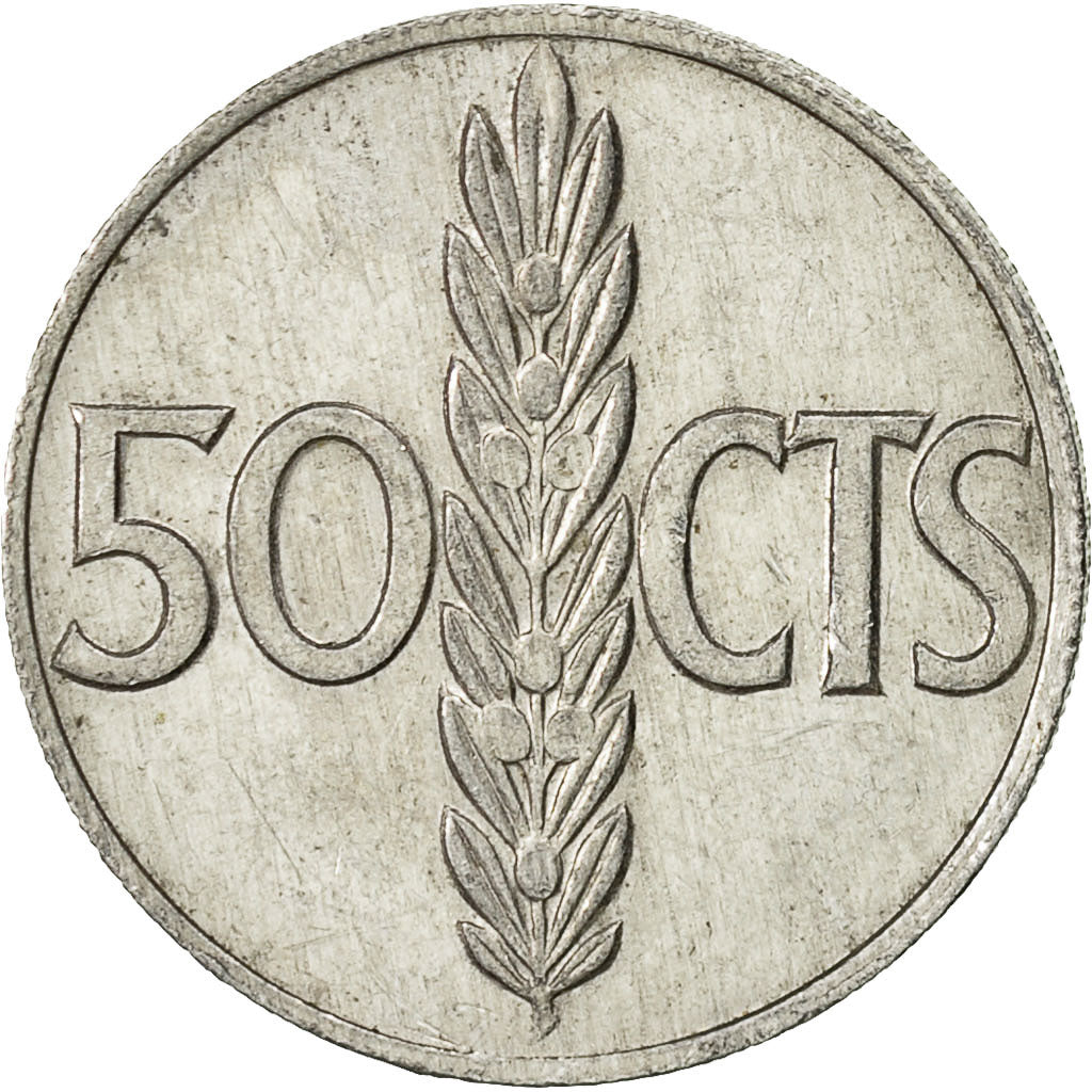 Coin, Spain, Francisco Franco, caudillo, 50 Centimos, 1971, EF(40-45), Aluminum