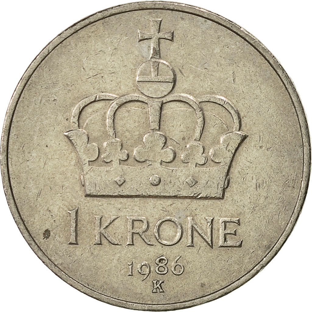 Monnaie, Norvège, Olav V, Krone, 1986, TTB, Copper-nickel, KM:419