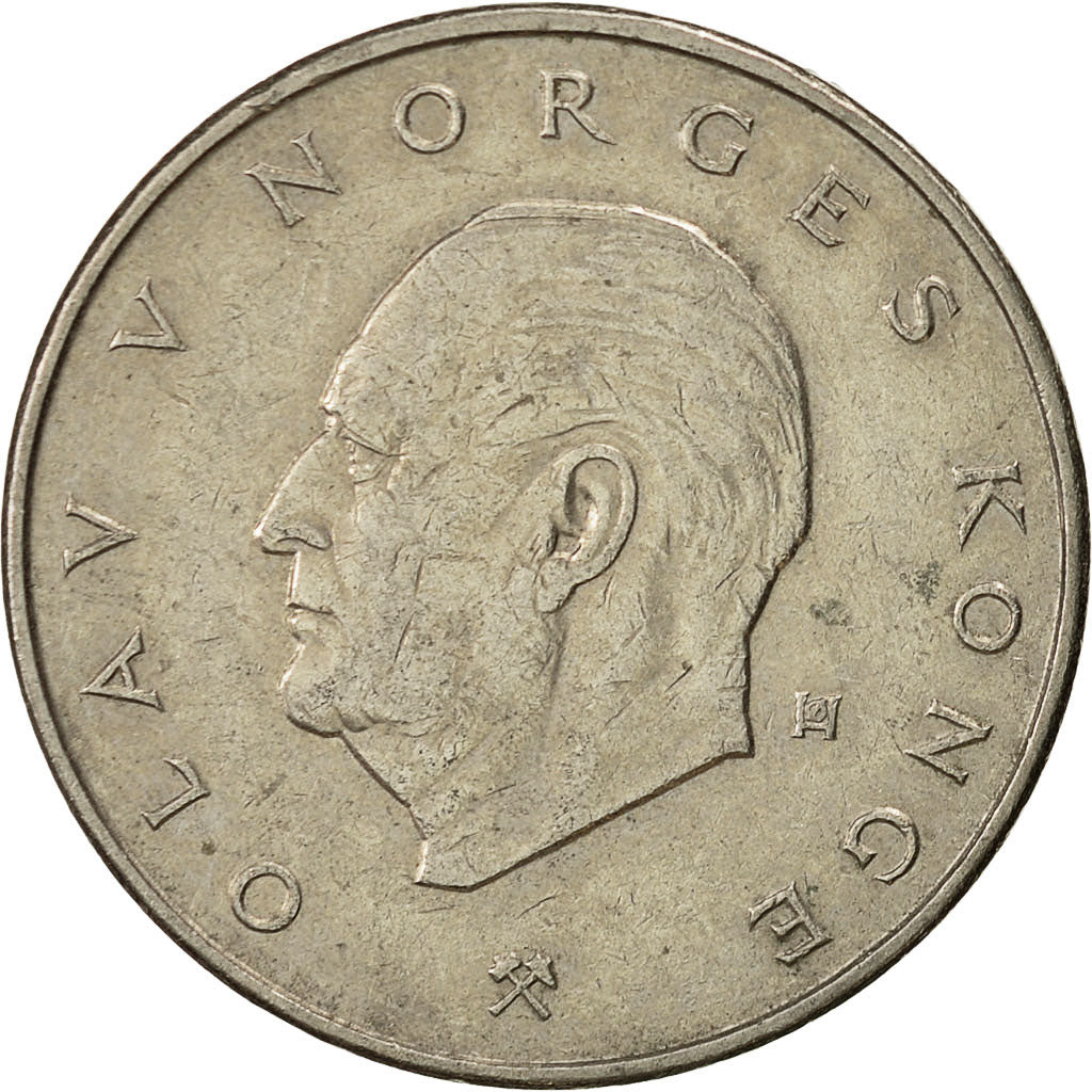 Coin, Norway, Olav V, 5 Kroner, 1976, EF(40-45), Copper-nickel, KM:420