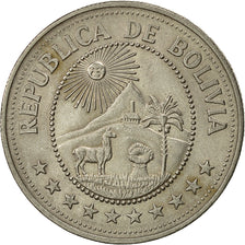 Coin, Bolivia, 5 Pesos Bolivianos, 1976, EF(40-45), Nickel Clad Steel, KM:197
